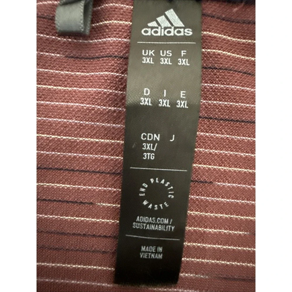 Adidas Men's 3XL polo shirt burgundy performance golf big and tall